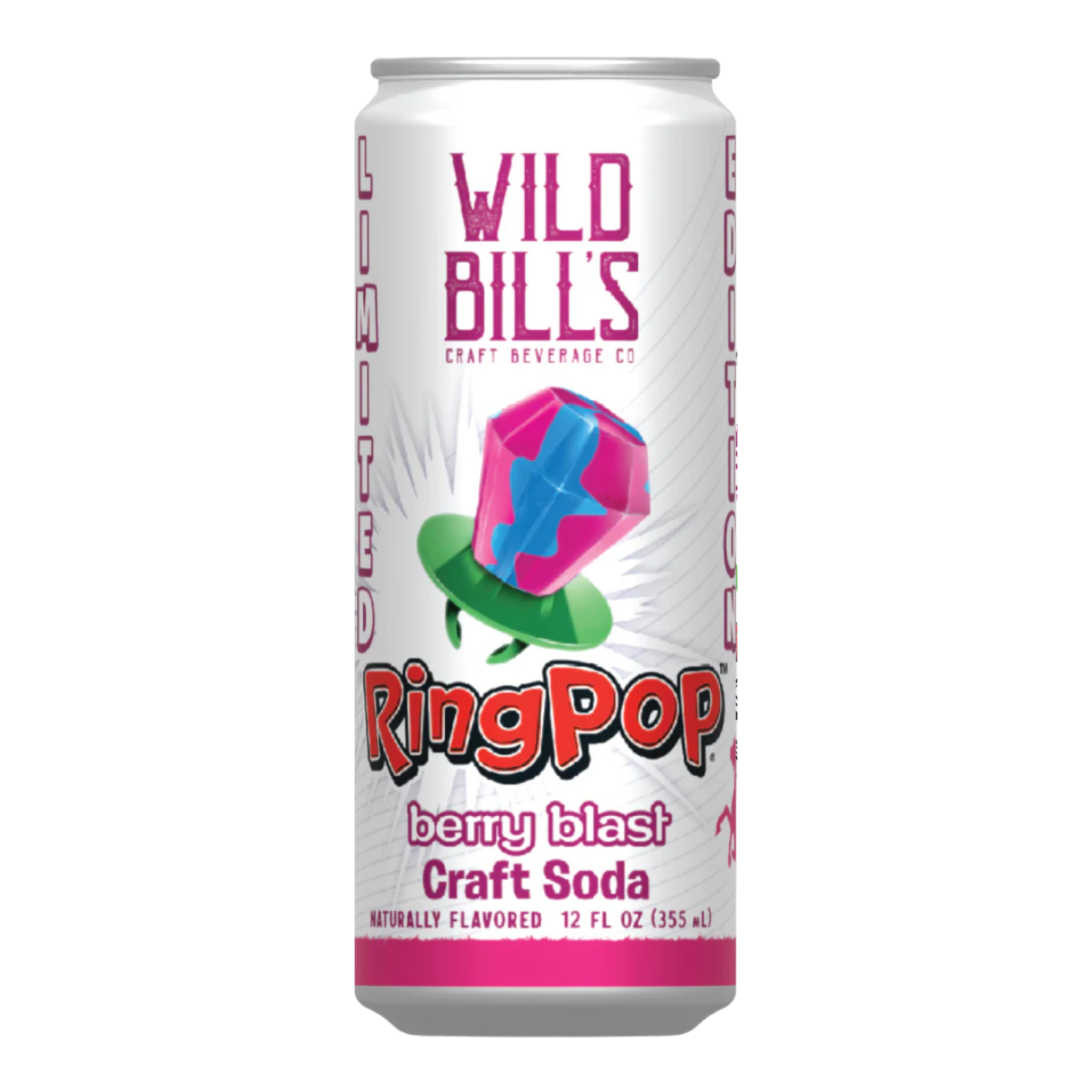 Wild Bill's Ring Pop Berry Blast Craft Soda 12oz - 12ct