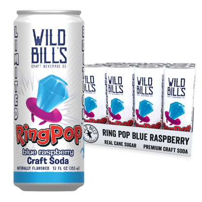 Wild Bill's Ring Pop Blue Raspberry Craft Soda 12oz - 12ct