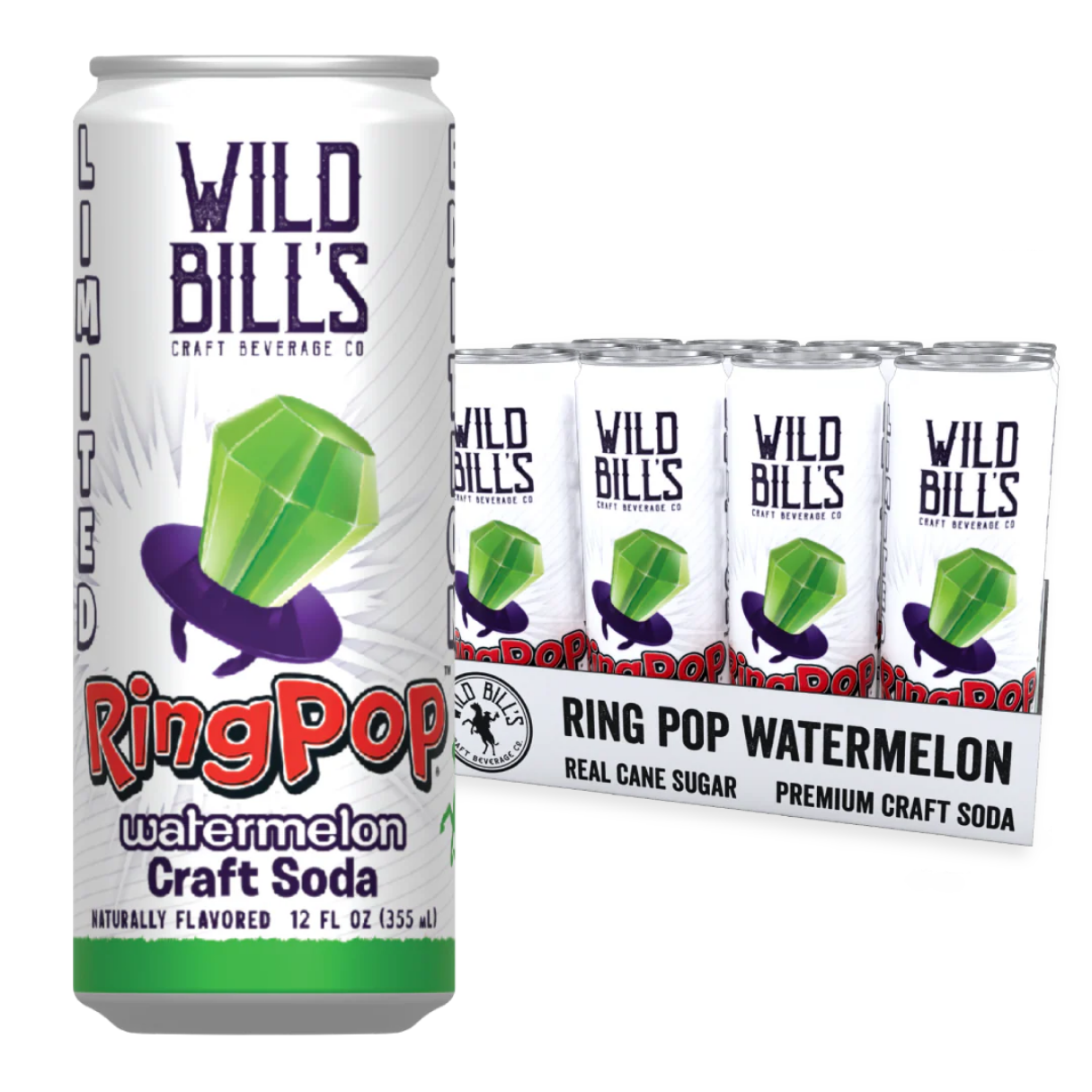 Wild Bill's Ring Pop Strawberry Craft Soda 12oz - 12ct