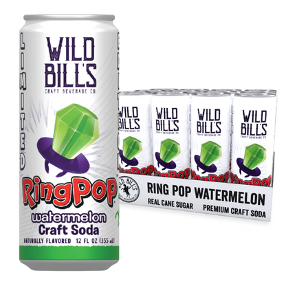 Wild Bill's Ring Pop Strawberry Craft Soda 12oz - 12ct