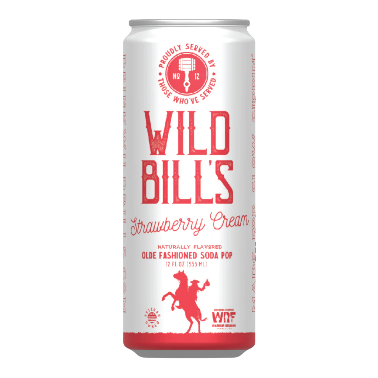 Wild Bill's Strawberry Cream Craft Soda 12oz - 12ct