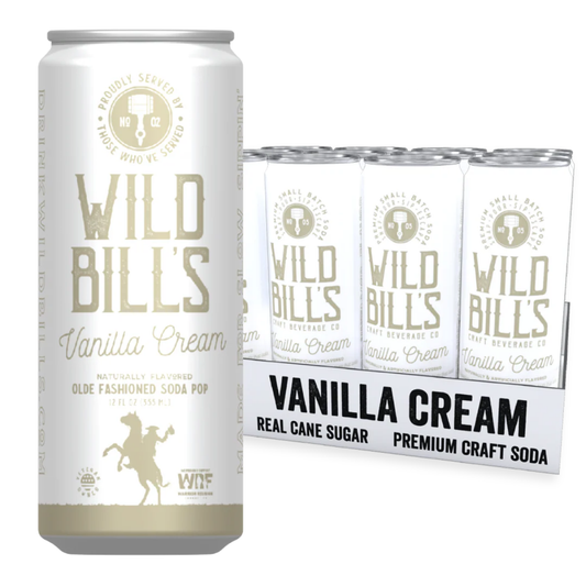 Wild Bill's Vanilla Cream Craft Soda 12oz - 12ct