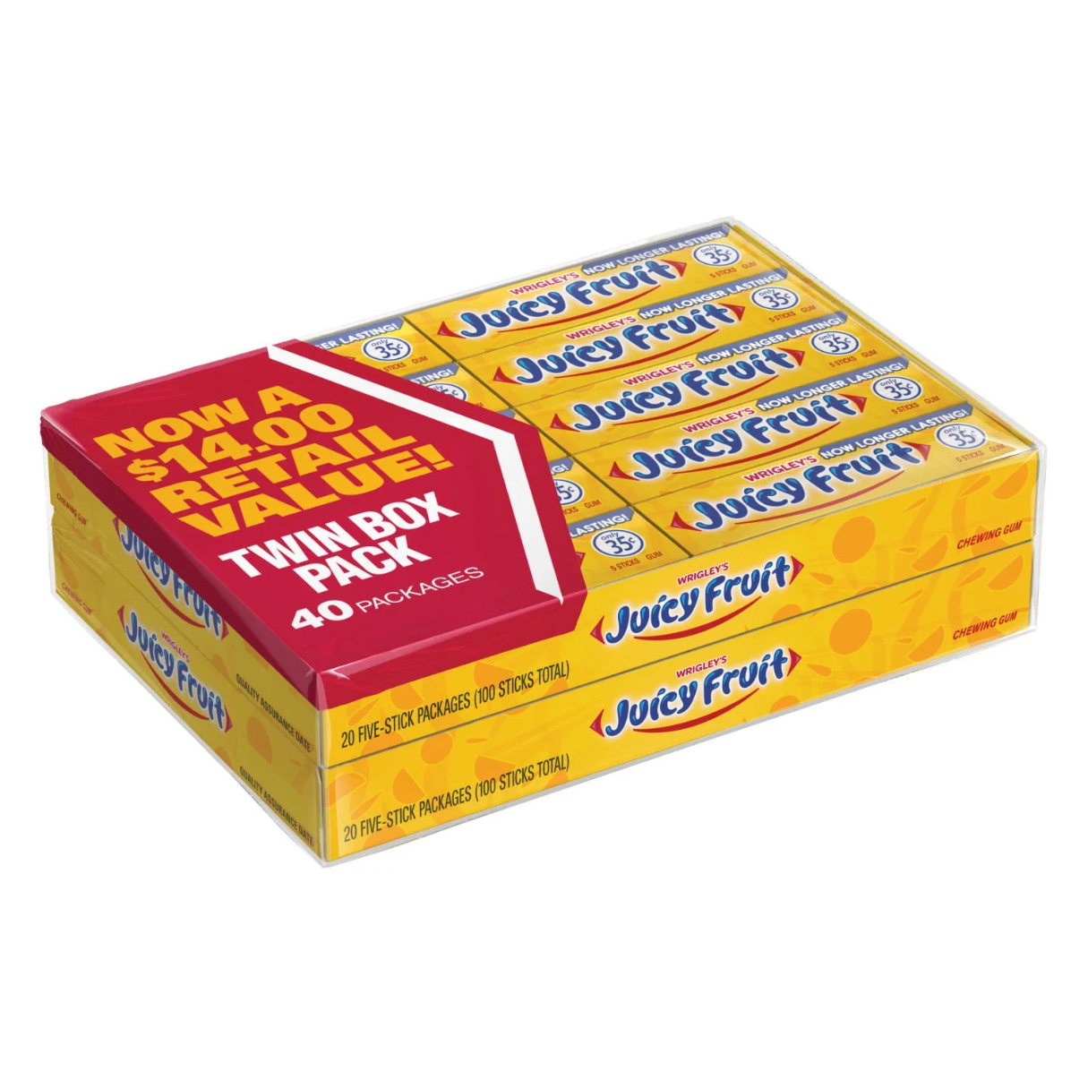 Wrigley's Juicy Fruit Gum 5pc 40ct