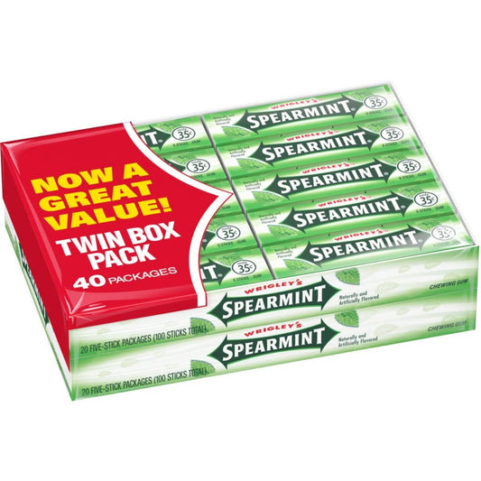 Wrigley's Spearmint Gum 5pc - 40ct