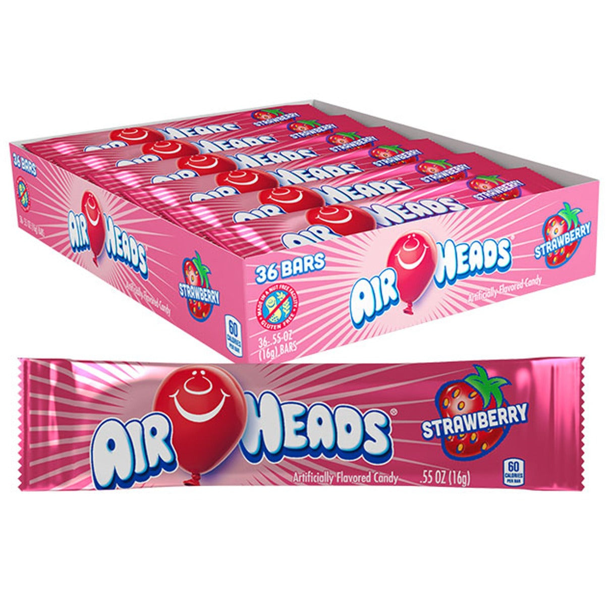 Airheads Taffy Strawberry 0.55oz - 36ct