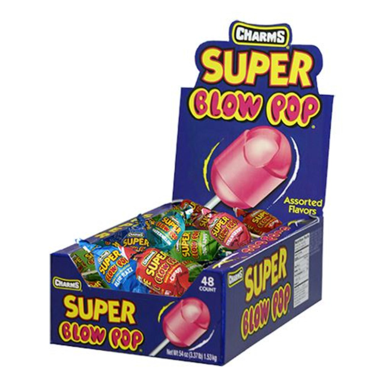 Charms Super Blow Pops Assorted - 48ct