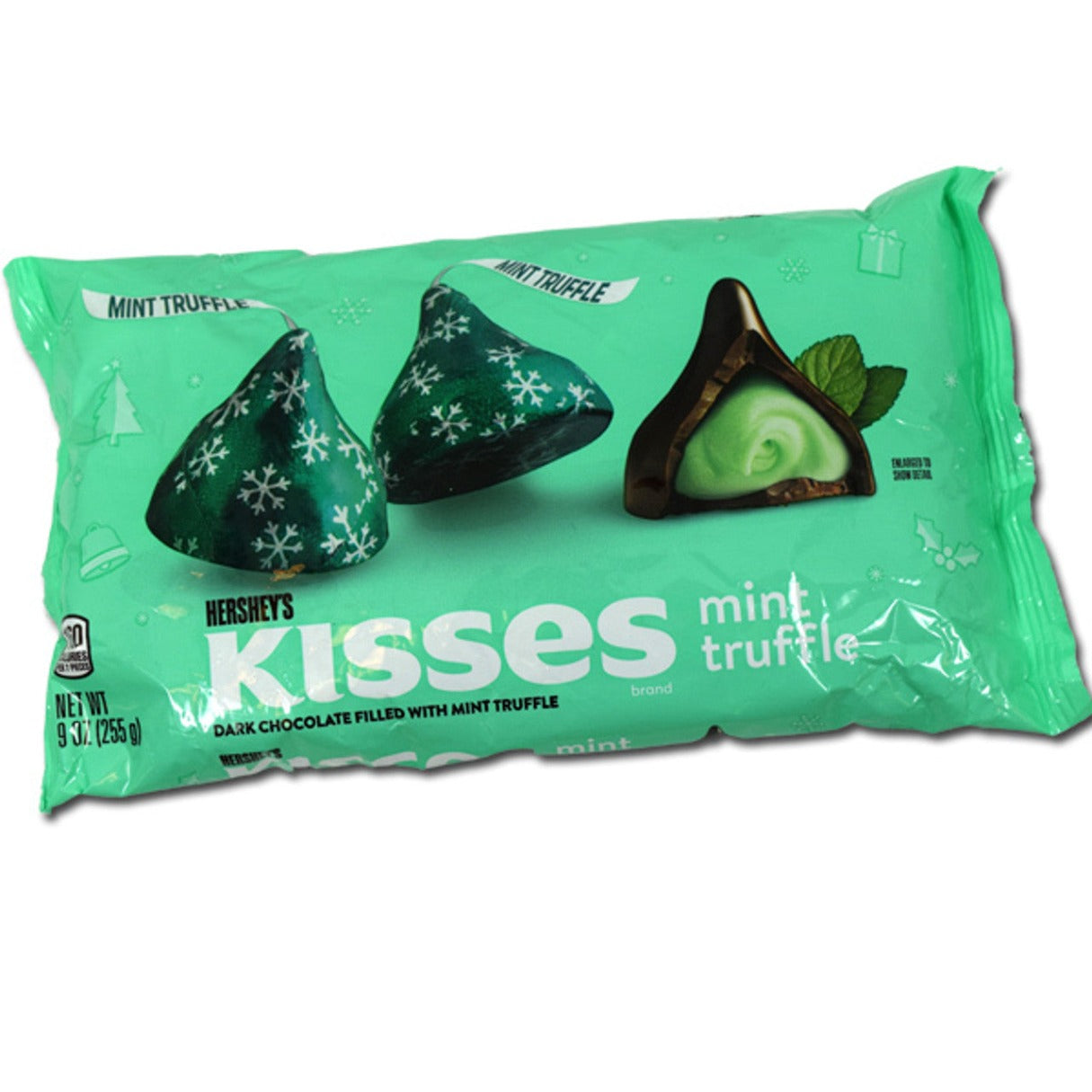 Hershey's Kisses Dark Chocolate Mint Truffle Bag 9oz - 12ct