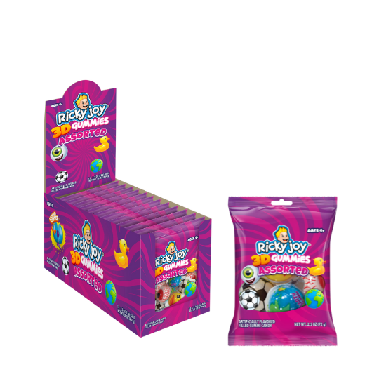 Ricky Joy 3D Gummies Assorted 2.5oz - 48ct