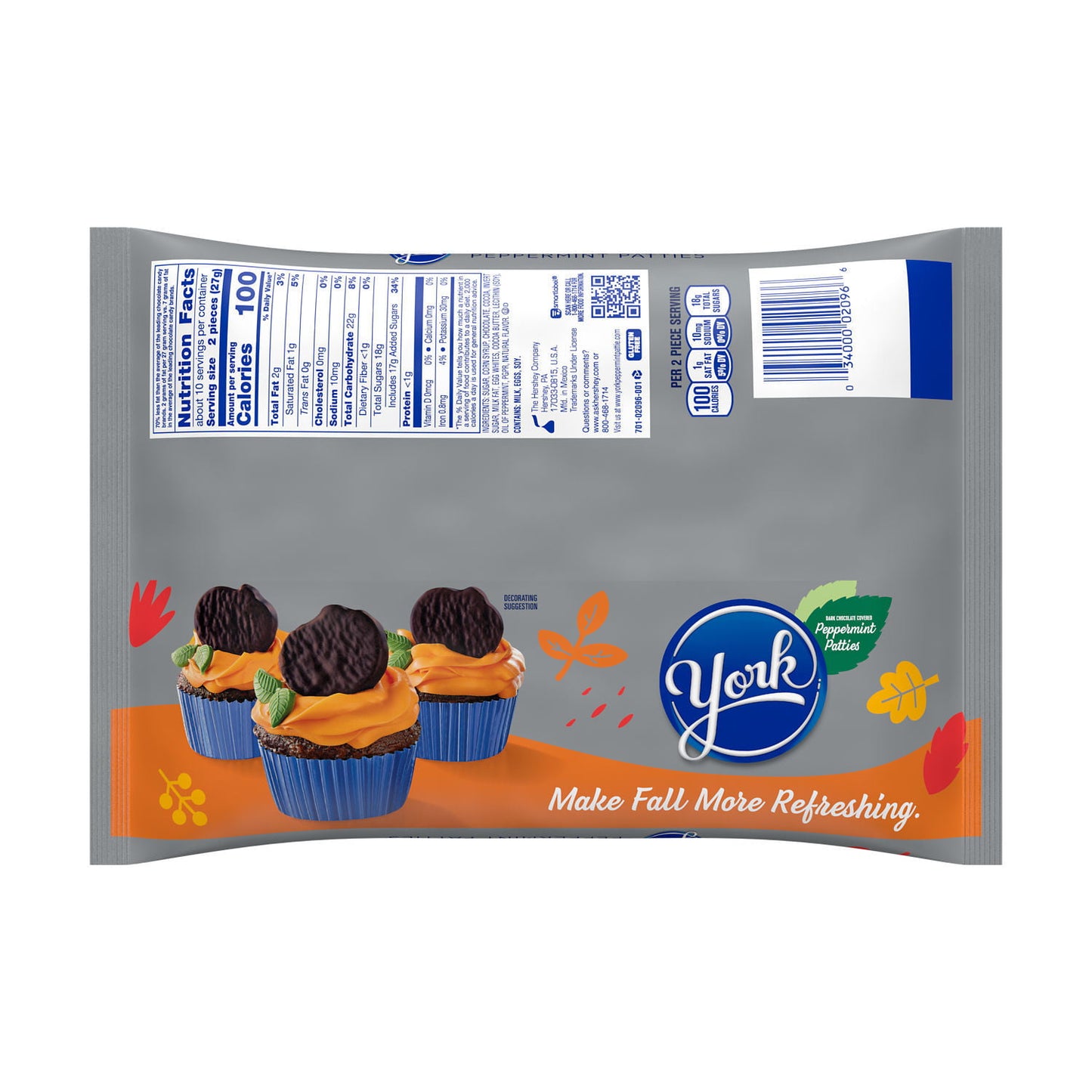 York Fall Pumpkin Patties Snack Size Bag 9.6oz - 6ct