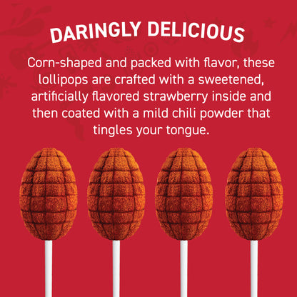 Vero Elotes Chili Pepper Strawberry Lollipops 0.49oz - 40ct