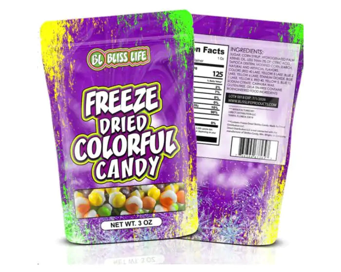 Bliss Life Original Flavor Freeze Dried Colorful Candy 3oz - 12ct