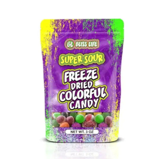 Bliss Life Super Sour Freeze Dried Colorful Candy 3oz - 12ct