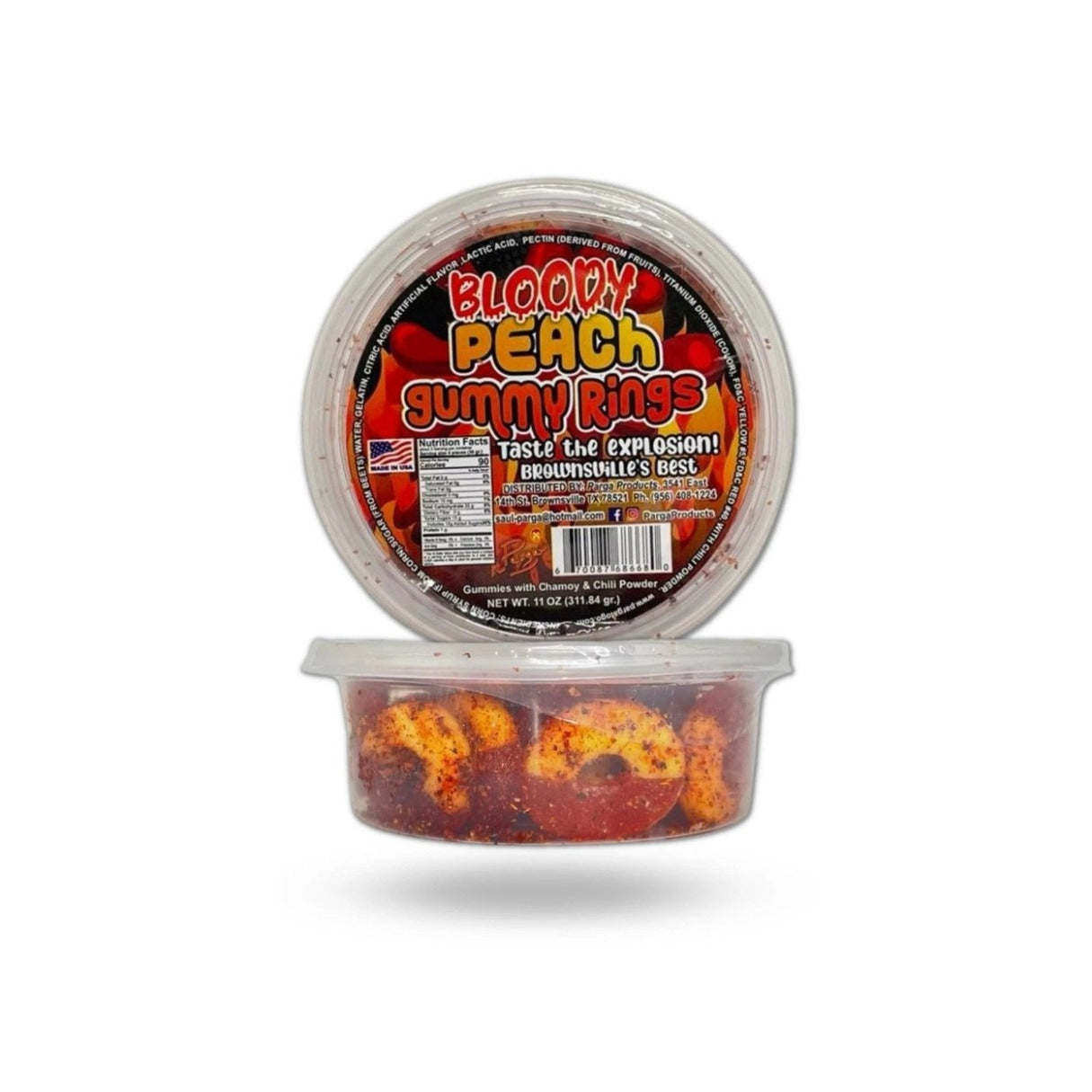 Parga Bloody Peach Gummy Rings 7oz - 24ct