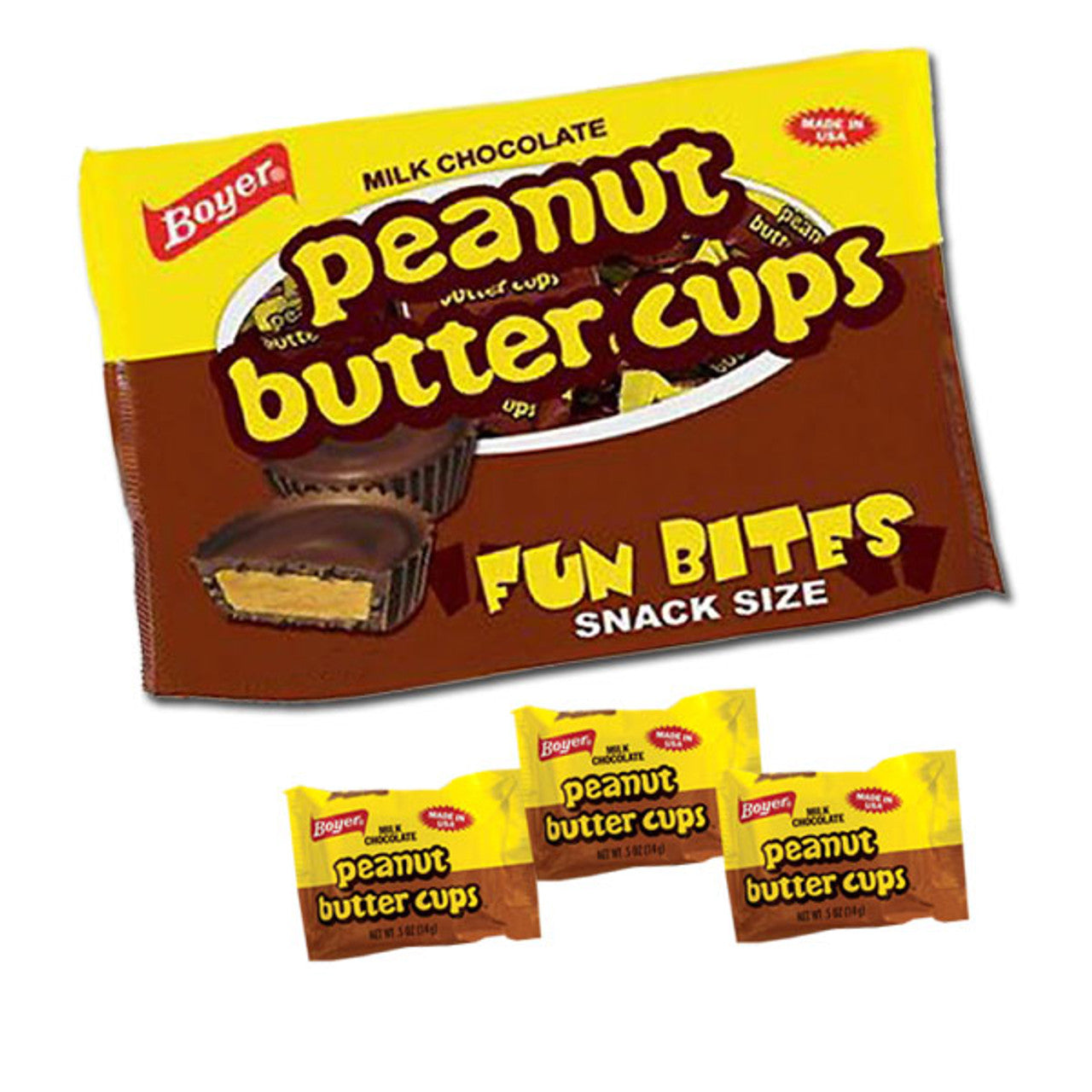 Boyer Peanut Butter Cups Fun Size Bag 10oz - 12ct