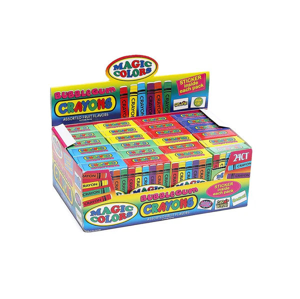 Magic Color Bubble Gum Crayons - 24ct