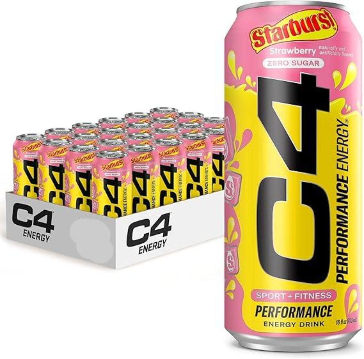 C4 Strawberry Starburst Energy Drink 16oz - 12ct