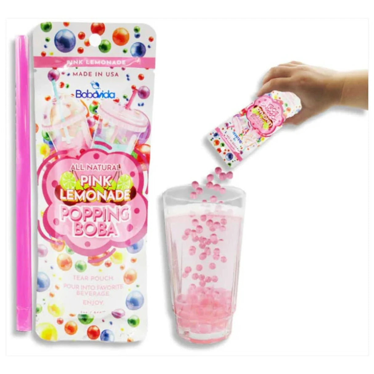 Bobavida Popping Boba Pink Lemonade 3oz - 10ct