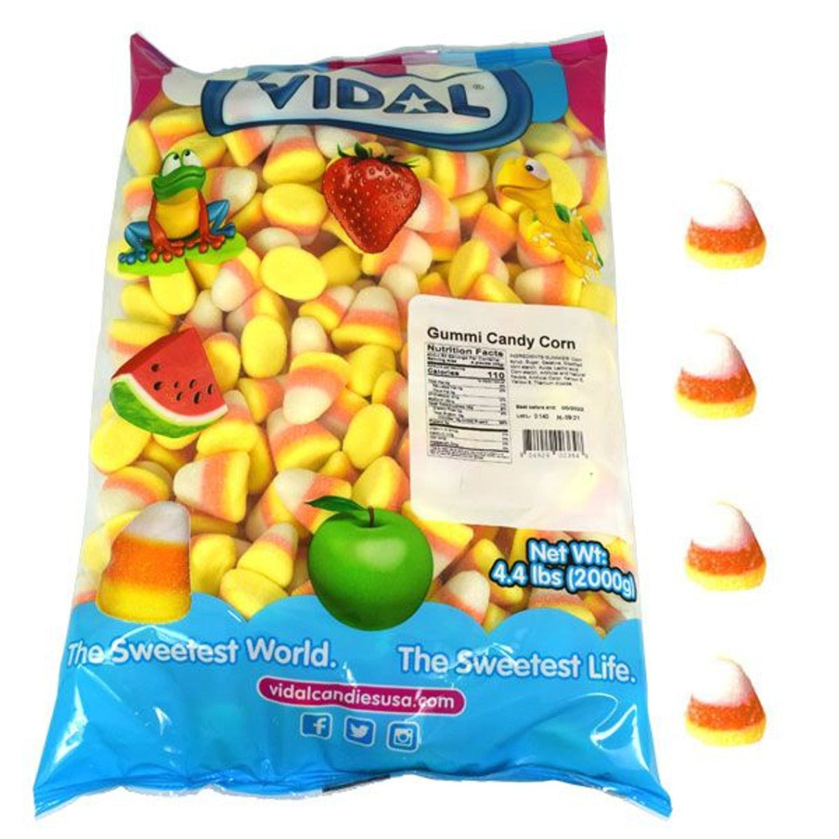 Vidal Gummi Candy Corn Bulk Bag  4.4lb - 1ct