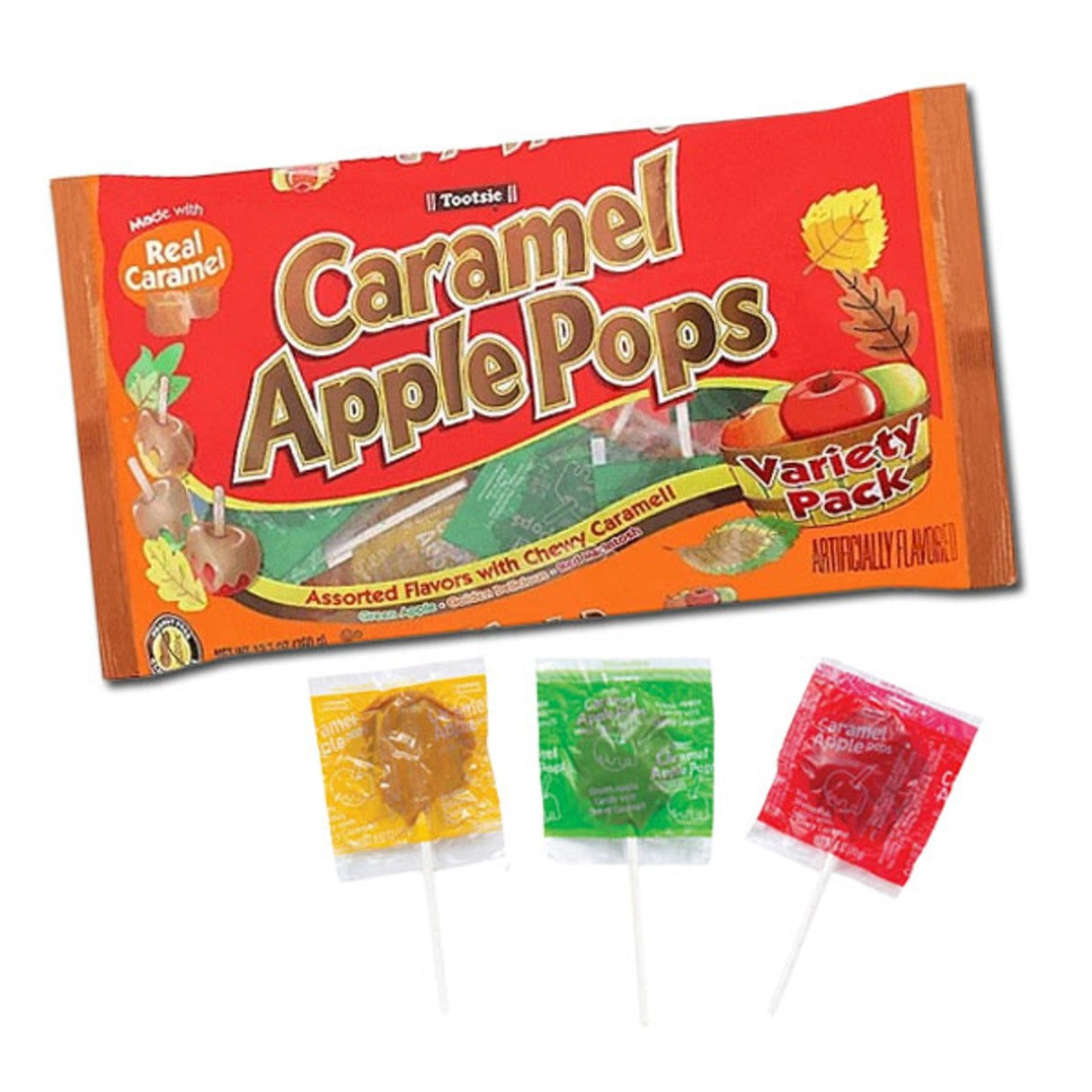 Caramel Apple Pops Assorted Flavors Bag 12.7oz - 12ct