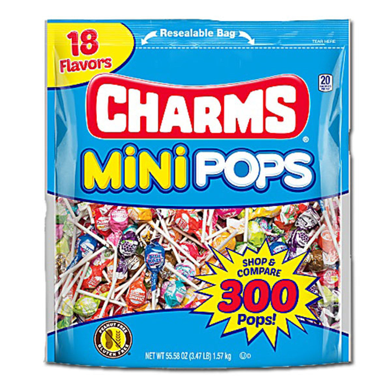 Charms Mini Pops 300 pcs  55.58oz - 6ct