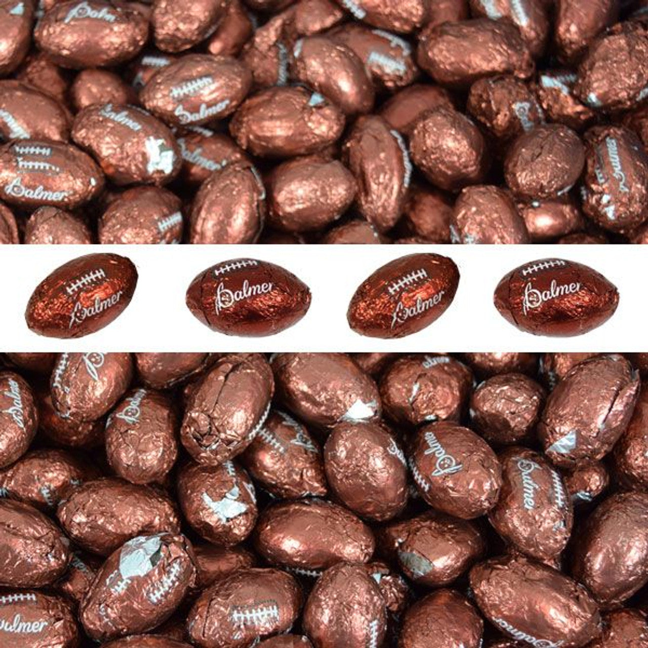 Chocolate Foil Footballs 30lb