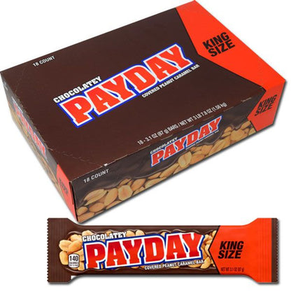 Payday Chocolate Bars King Size 1.85oz - 18/Box