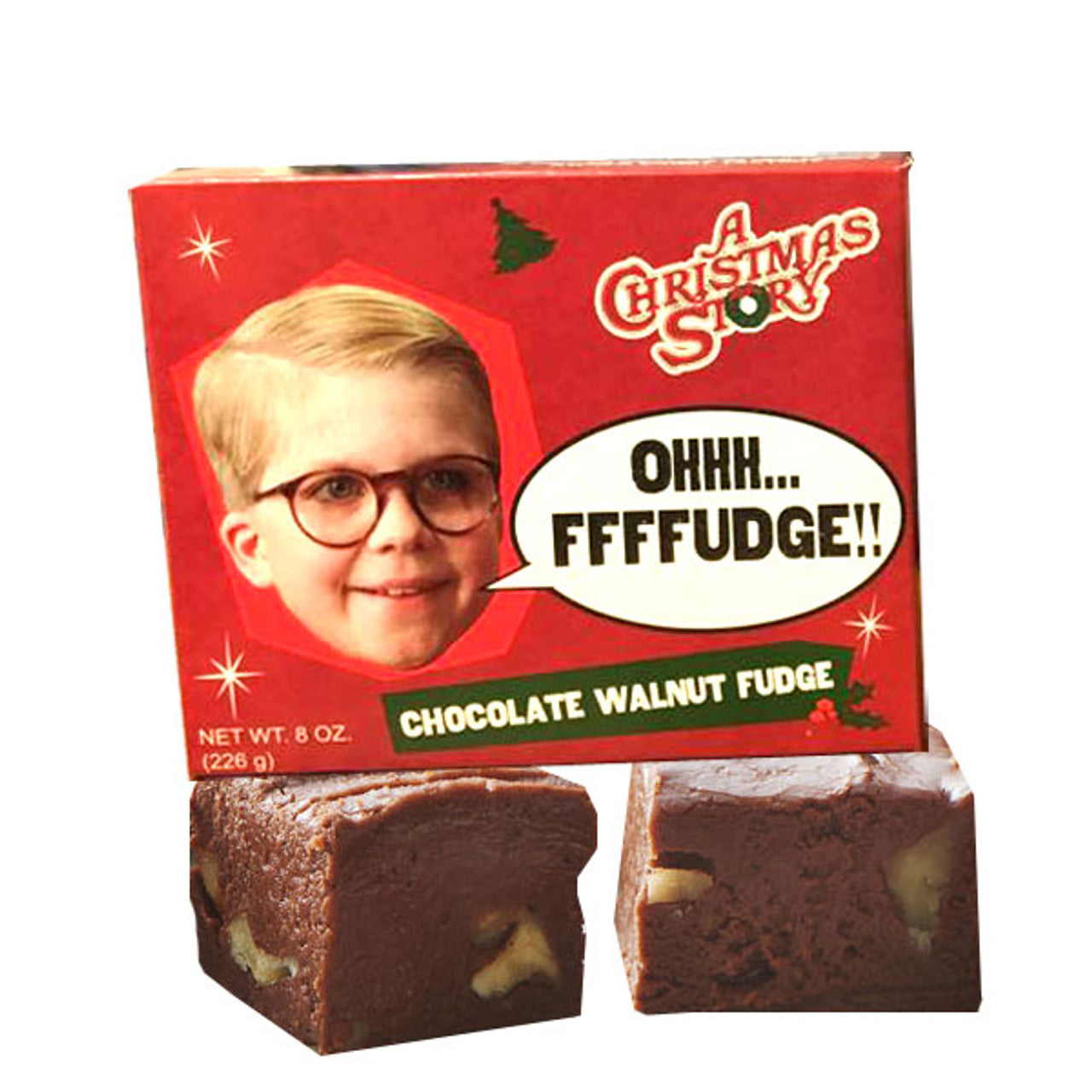 Christmas Story Chocolate Walnut Fudge Box  8oz - 12ct