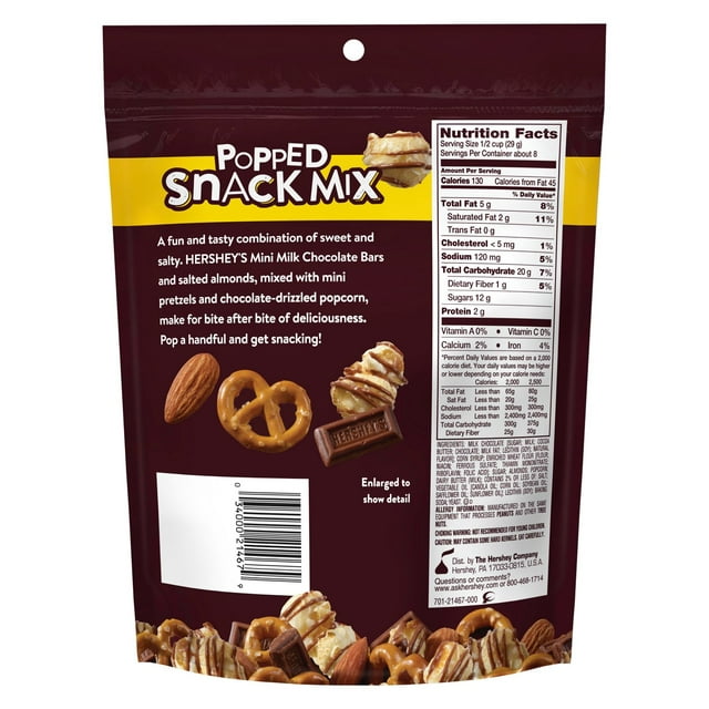 Hershey's Popped Snack Mix  8oz - 12ct