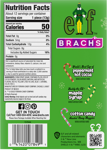 Brach's ELF Candy Canes 5.3oz - 12ct