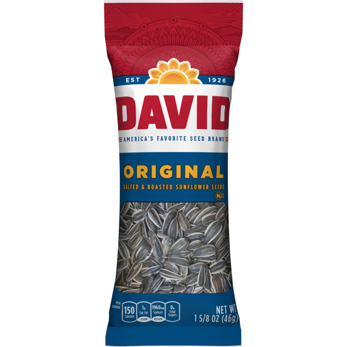 David Sunflower Seeds Regular 1 5/8oz - 12ct