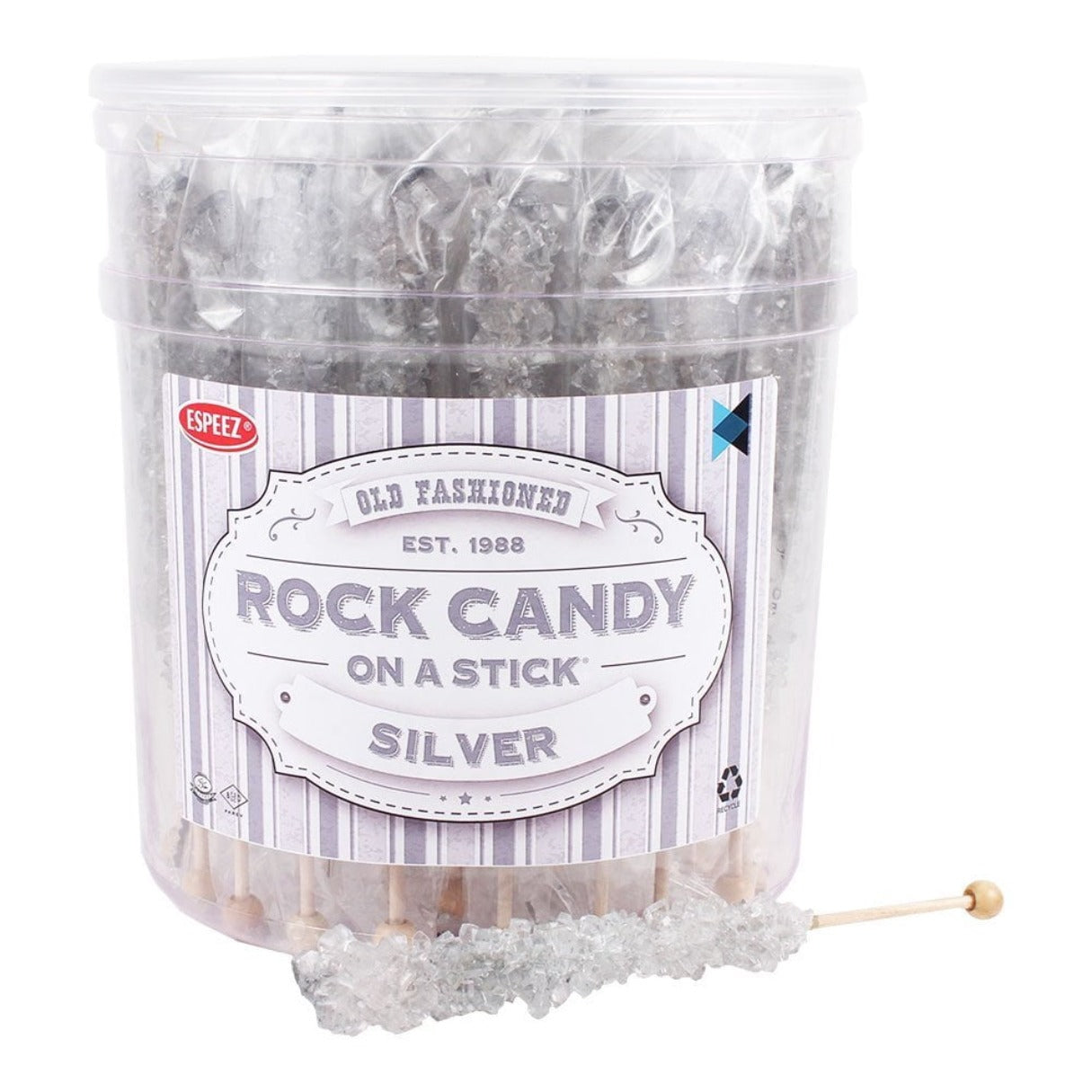 Espeez Rock Candy Sticks Silver Jar 0.8oz - 36ct