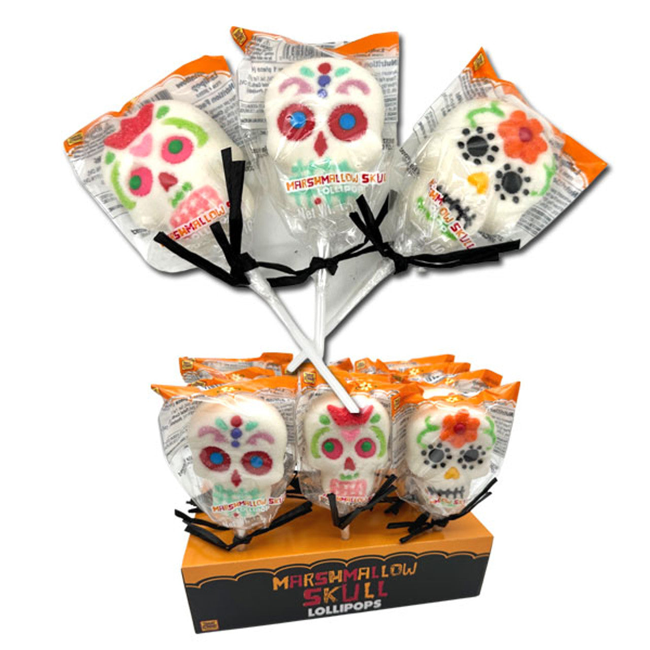 Day of the Dead Marshmallow Lollipops - 12ct