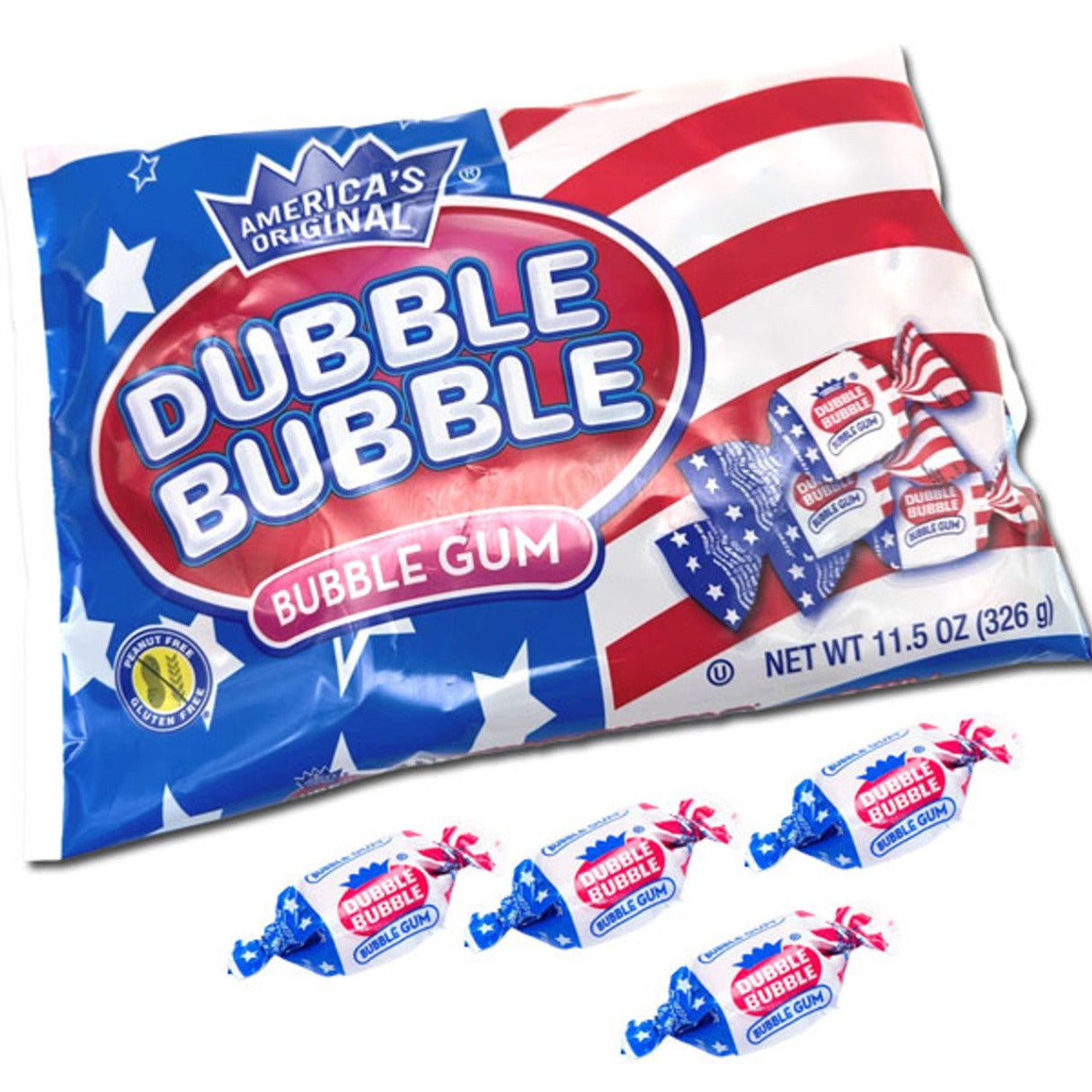 Dubble Bubble Flag Twists Bubble Gum 11.5oz - 12ct