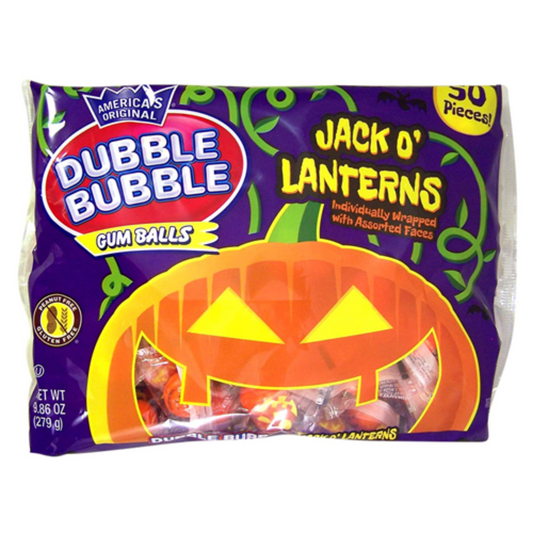 Dubble Bubble Jack O'Lanterns Gumballs Bag 9.86oz - 12ct