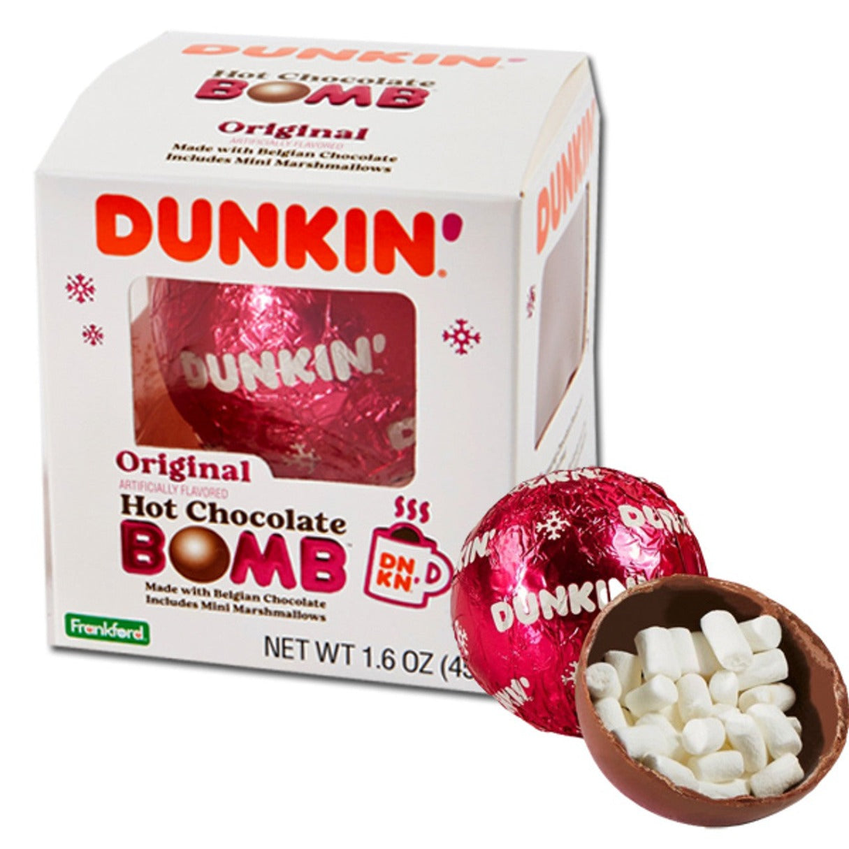 Frankford Dunkin Hot Chocolate Bomb Milk Chocolate 1.6oz - 12ct