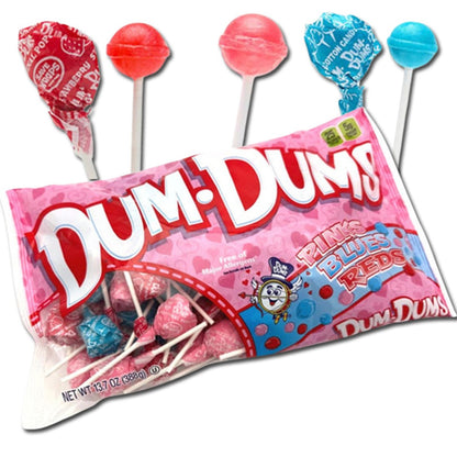 Spangler Dum Dum Pops Pink, Red & Blue Bag  13.7oz - 12ct