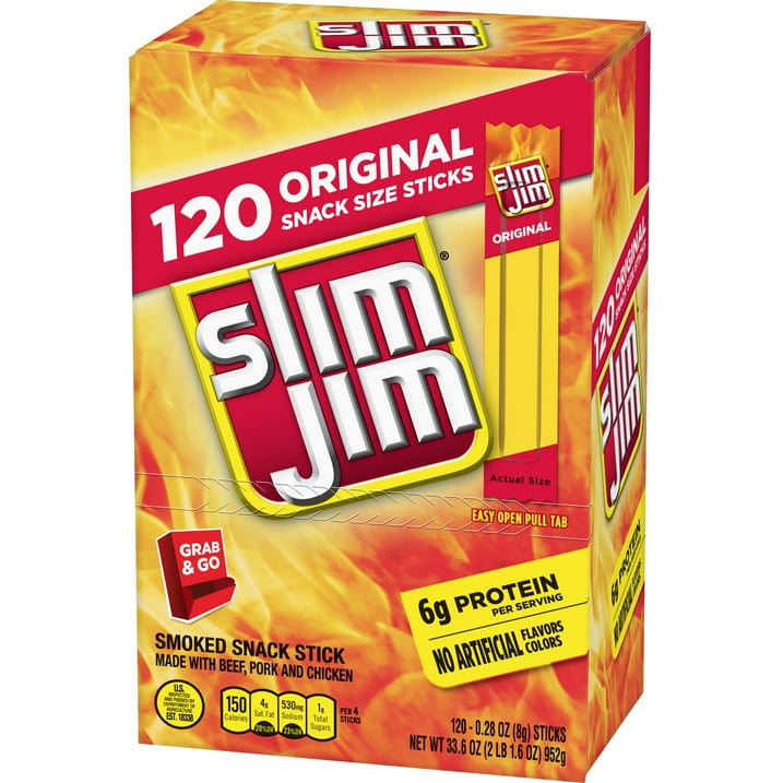 Slim Jim Snack Stick Original 0.28oz - 120ct