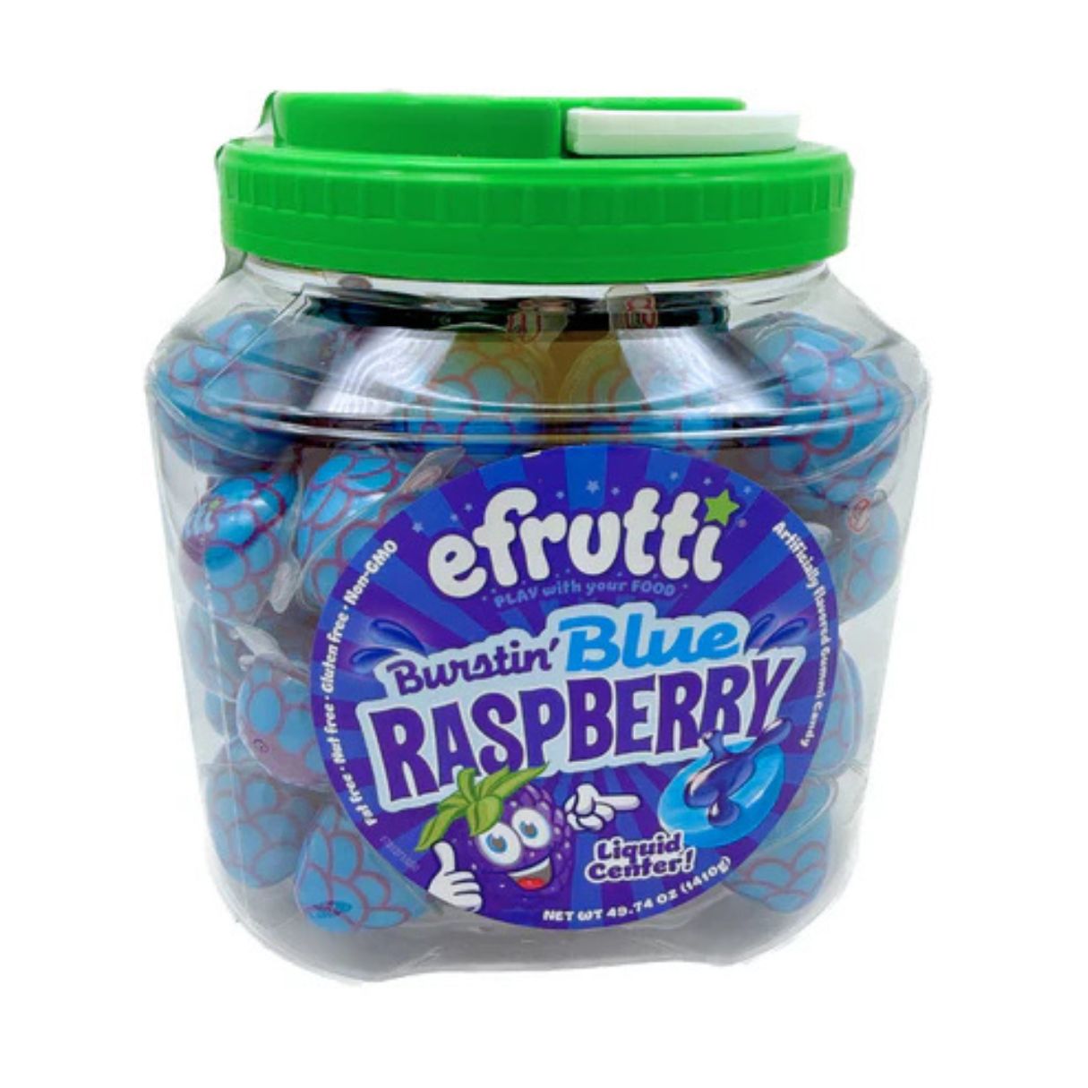 efrutti Burstin' Blue Raspberry Gummi Candy Jar - 49.74oz / 85ct
