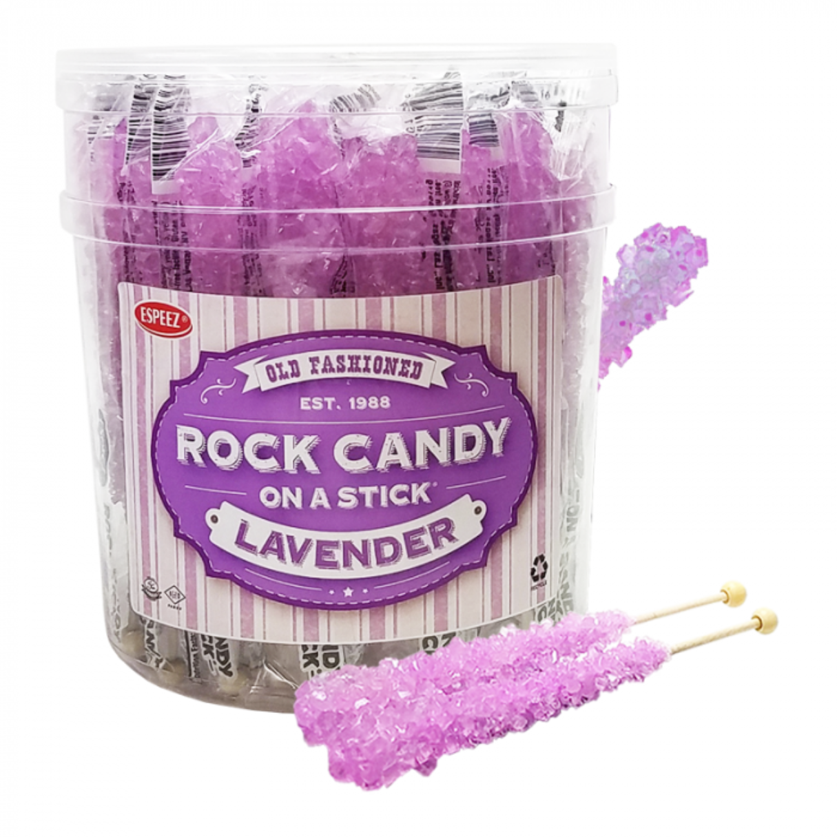 Espeez Rock Candy Sticks Lavender Jar 0.8oz - 36ct