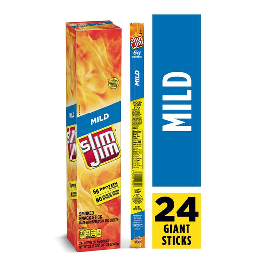 Slim Jim Giant MILD Beef Snacks 0.97oz - 24ct