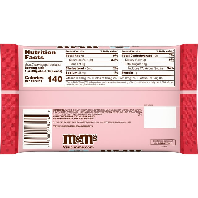 M&M Strawberry White Chocolate Milkshake  7.44oz - 12ct