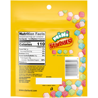 Starburst Minis Sours Stand Up Bag 8oz - 8ct