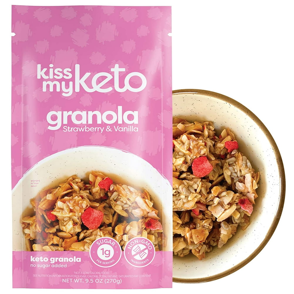 Kiss My Keto Strawberry & Vanilla Granola 9.5oz - 6ct