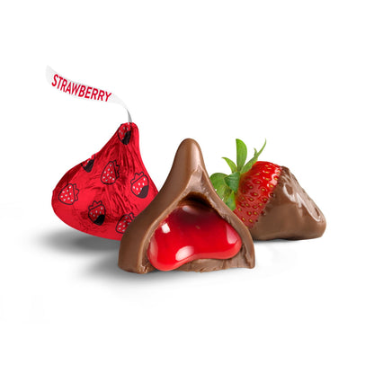 Hershey's Kisses Chocolate Dipped Strawberry Valentine's Day Candy Bag 9oz - 12ct