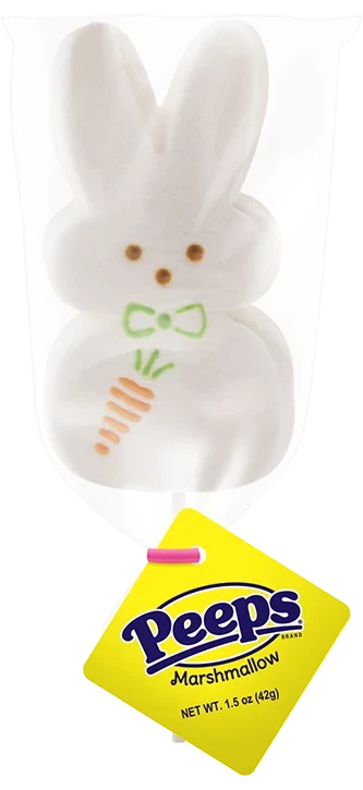 Peeps White Marshmallow Bunny Pop 1.5oz - 12ct