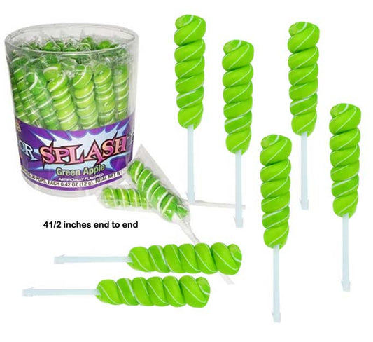 Albert's Splash Green Apple Swirl Lollipops .42oz - 30ct