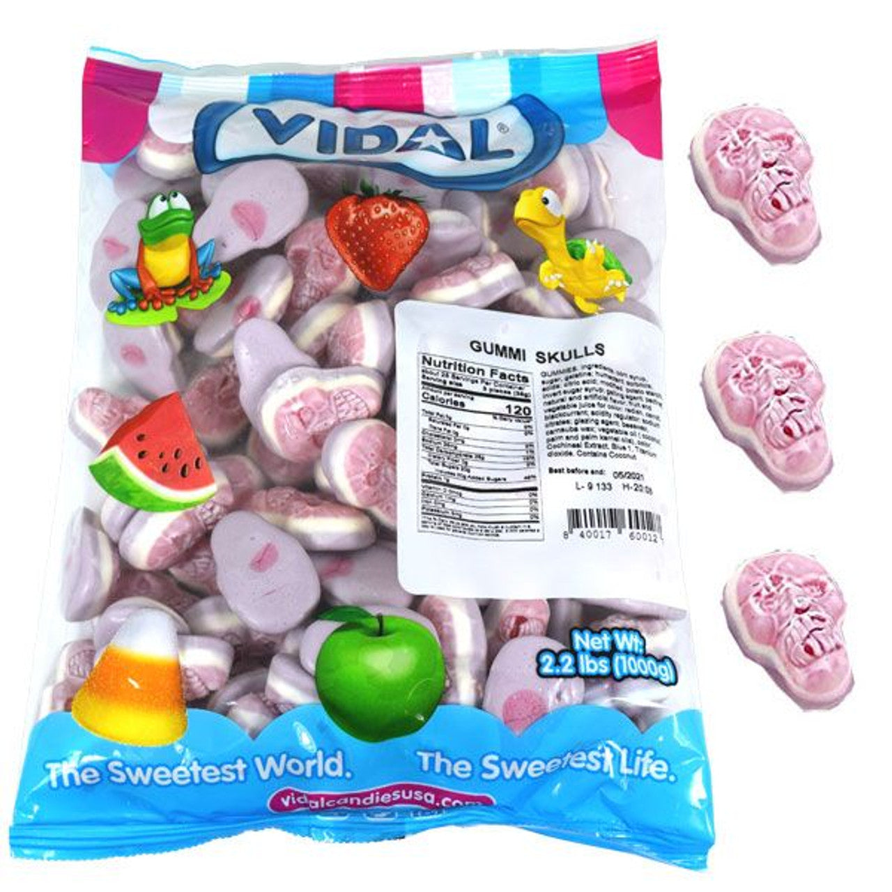 Vidal Gummi Jelly Skulls Bag 2.2lb - 1ct