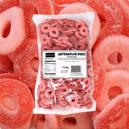 Kervan Gummi Watermelon Rings Bulk Bag 5lb - 1ct