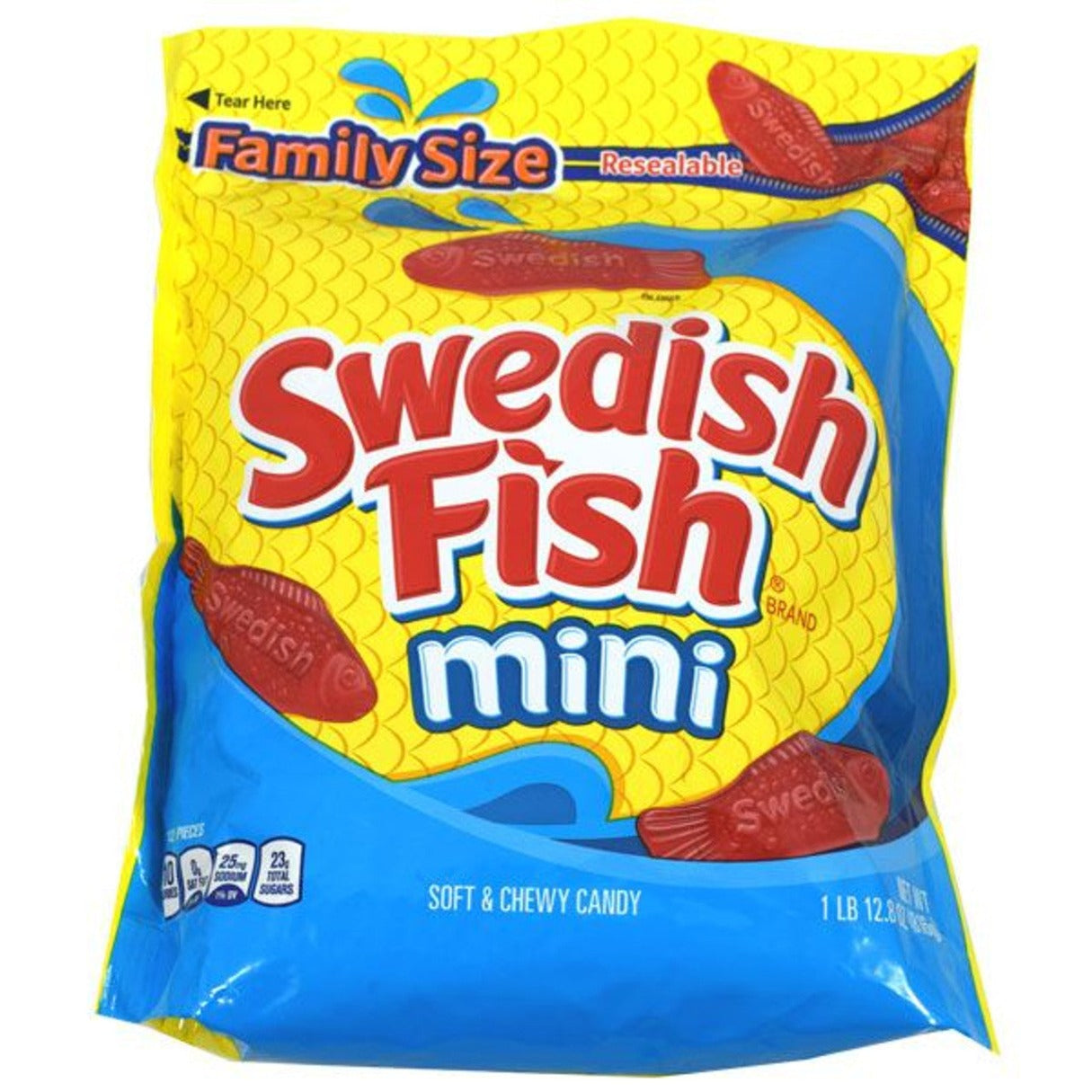 Swedish Fish Gummy Red Fish Zip Close bag - 1.8lb