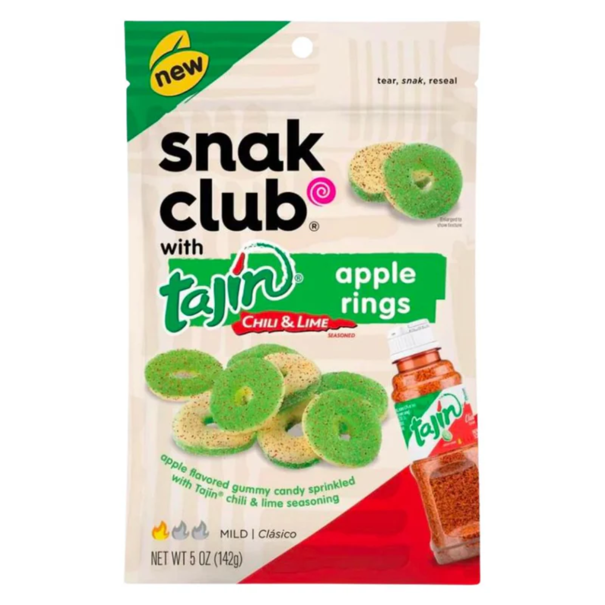 Snak Club Tajin Gummy Apple Rings 5oz - 6ct